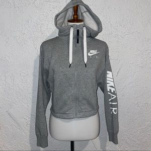 New Gray Nike Zip Up Hoodie Sweater Track Jacket